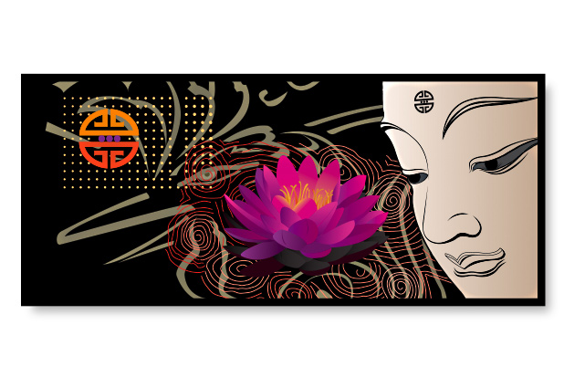 Lotus and Buddha Illustration