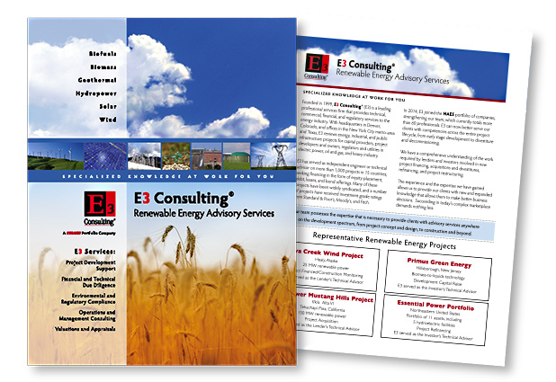 E3 Consulting Brochure For Renewable Energy Services